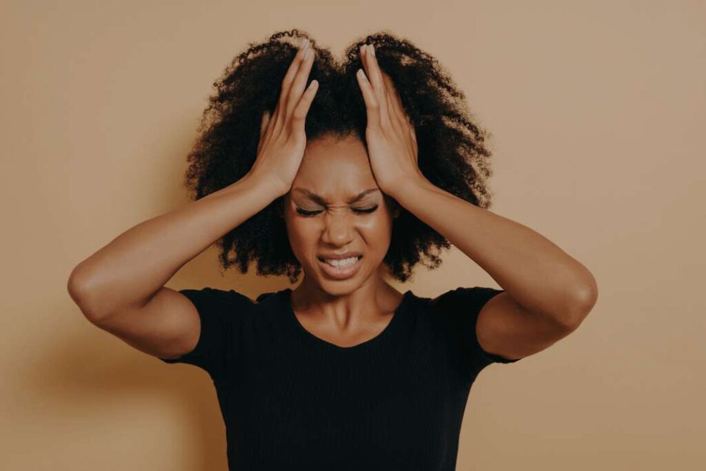 woman having stress